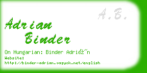 adrian binder business card